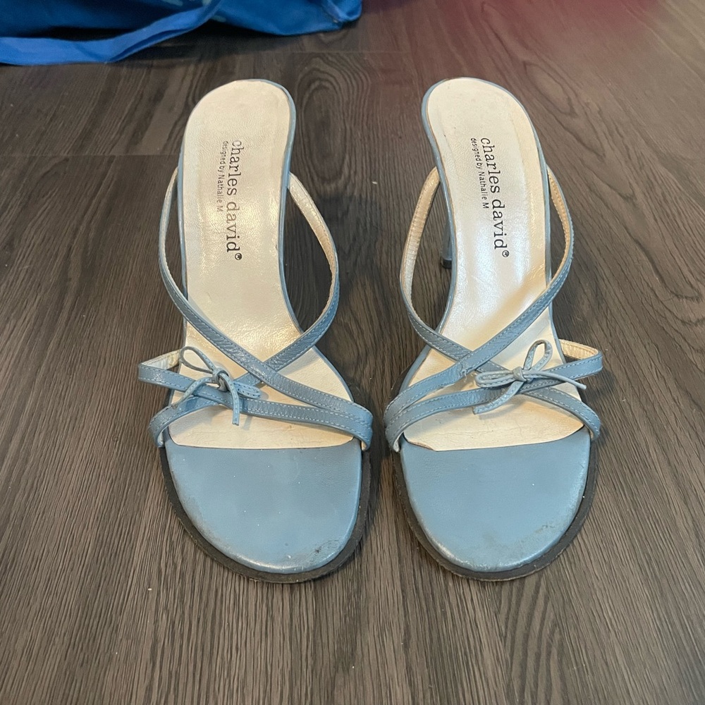 Blue kitten heels